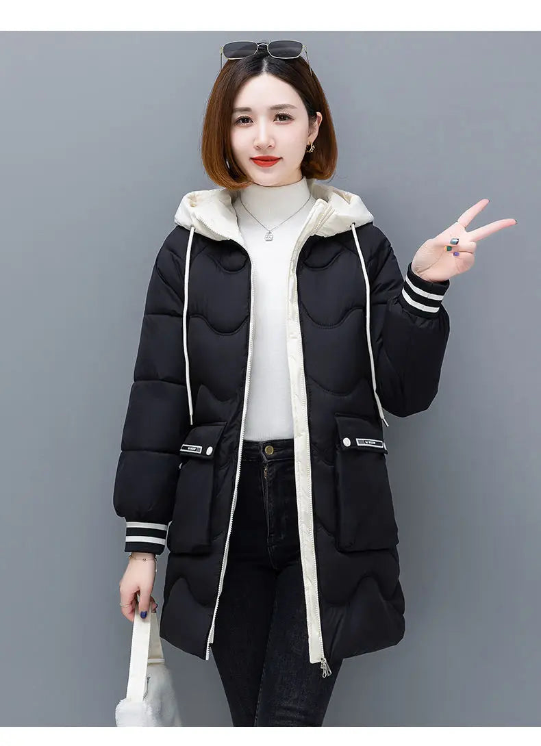 Women's Long Hooded Thicken Cotton Parka-Winter Down Puffer Coat 2024.