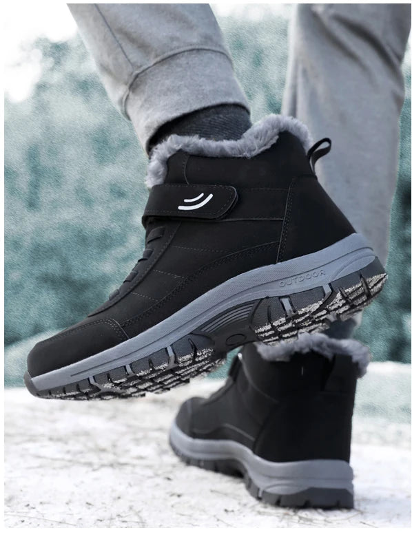 Unisex Waterproof PU Leather Hiking Boots-Winter Climbing Sneakers for Men & Women.