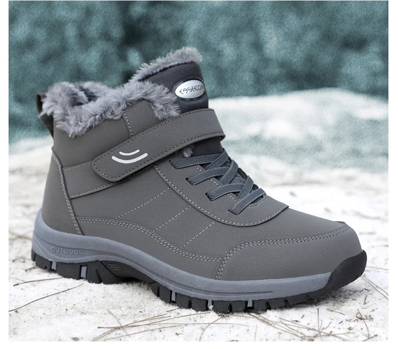 Unisex Waterproof PU Leather Hiking Boots-Winter Climbing Sneakers for Men & Women.