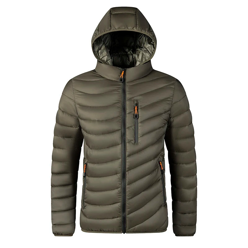 Men's Waterproof Hooded Winter Parka-Warm, Windproof Casual Jacket.