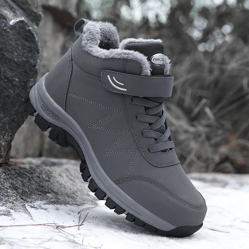 Unisex Waterproof PU Leather Hiking Boots-Winter Climbing Sneakers for Men & Women.