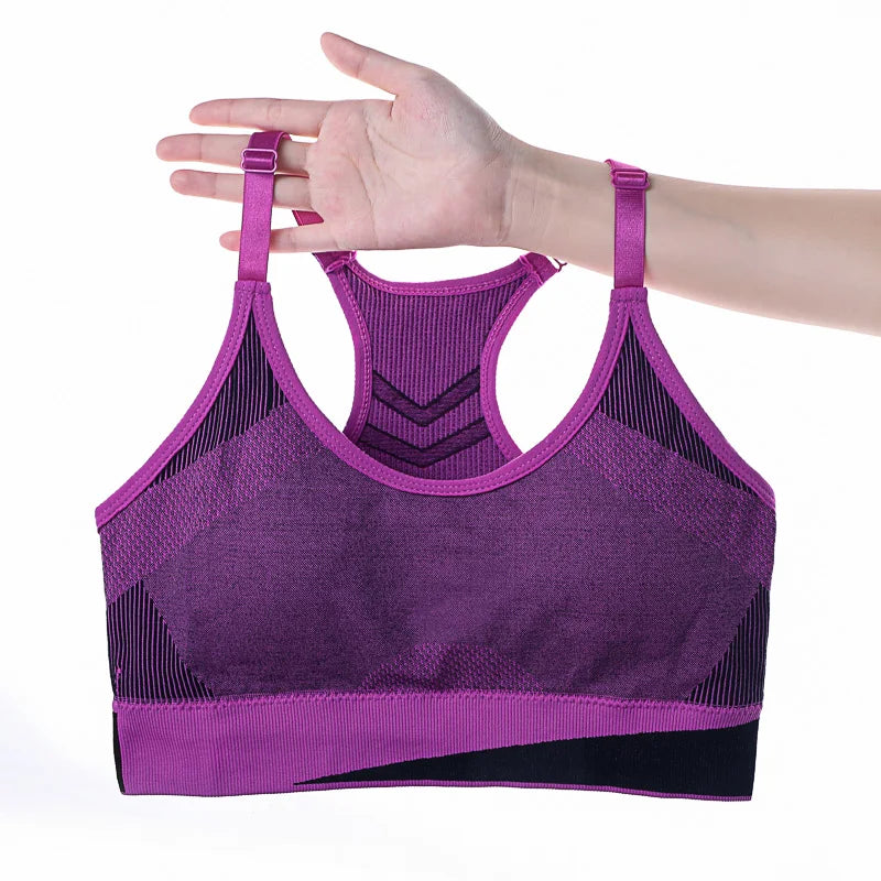 NoEnName_Null Women's Shockproof Padded Sports Bra-Ultimate Comfort & Breathability for Gym, Running, and Yoga.