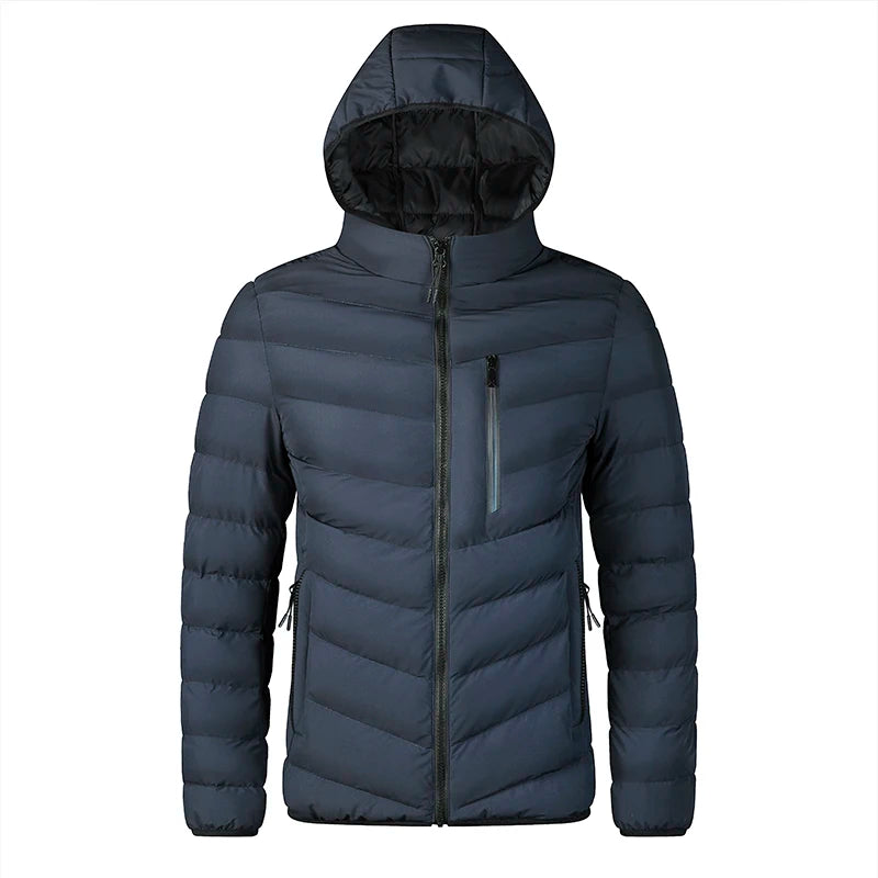 Men's Waterproof Hooded Winter Parka-Warm, Windproof Casual Jacket.