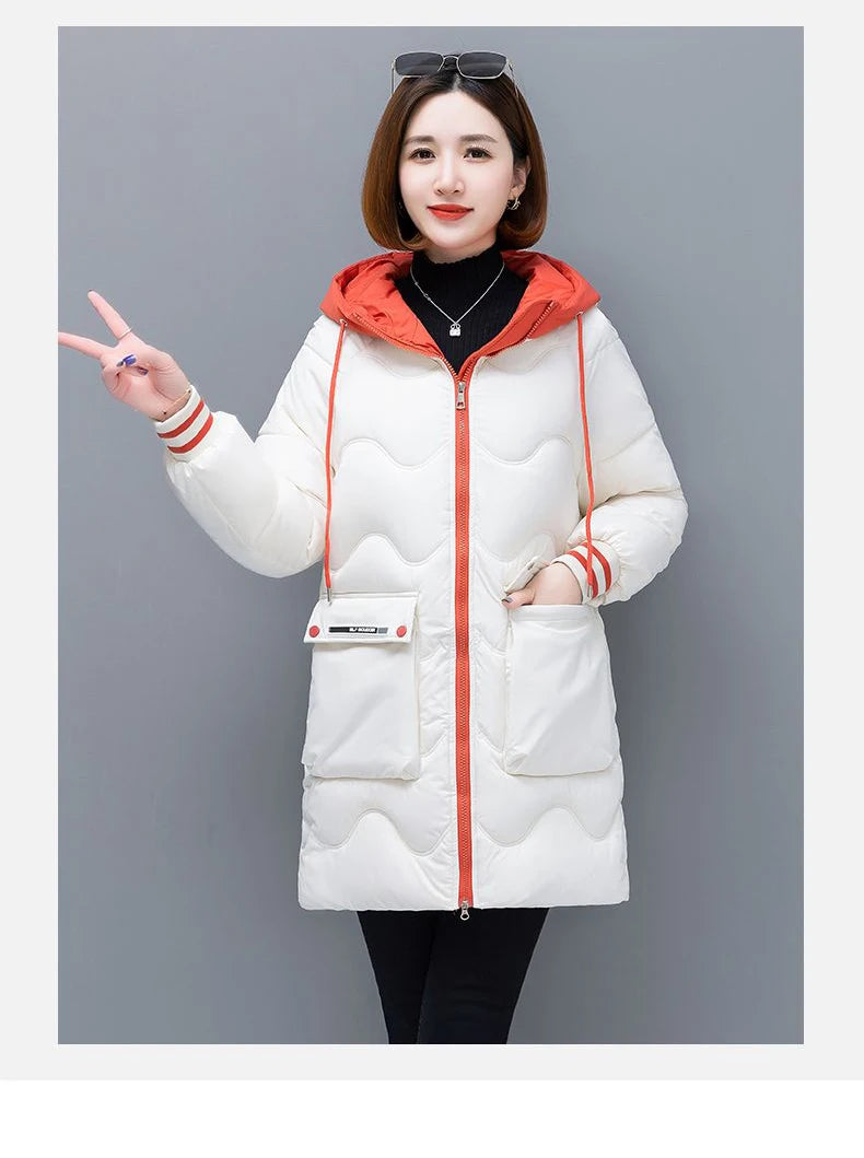 Women's Long Hooded Thicken Cotton Parka-Winter Down Puffer Coat 2024.