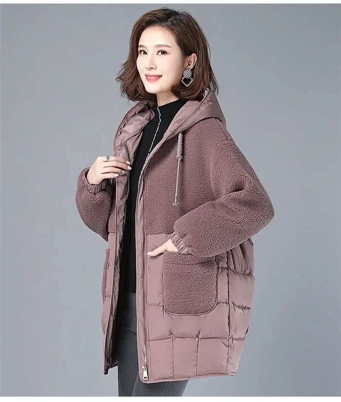 Mid-Length Hooded Padded Jacket for Women-Autumn/Winter 2024.