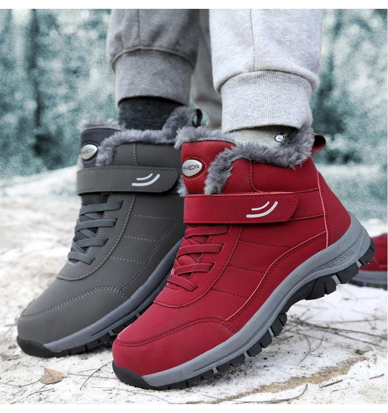 Unisex Waterproof PU Leather Hiking Boots-Winter Climbing Sneakers for Men & Women.