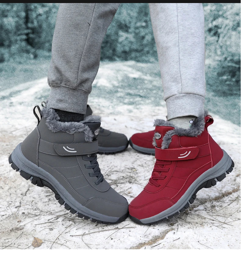 Unisex Waterproof PU Leather Hiking Boots-Winter Climbing Sneakers for Men & Women.