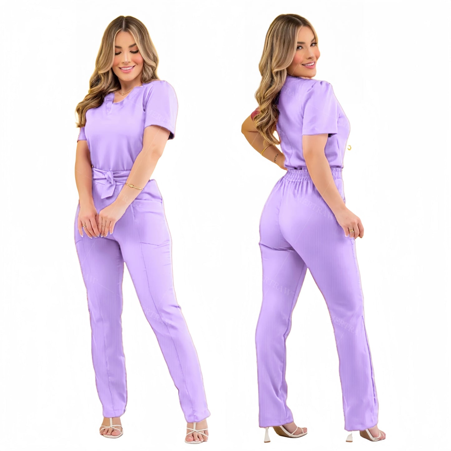 MERTRAW Polyester and Spandex Hospital Scrubs Uniform-Medical Scrubs Set for Nurses and Beauty Professionals.