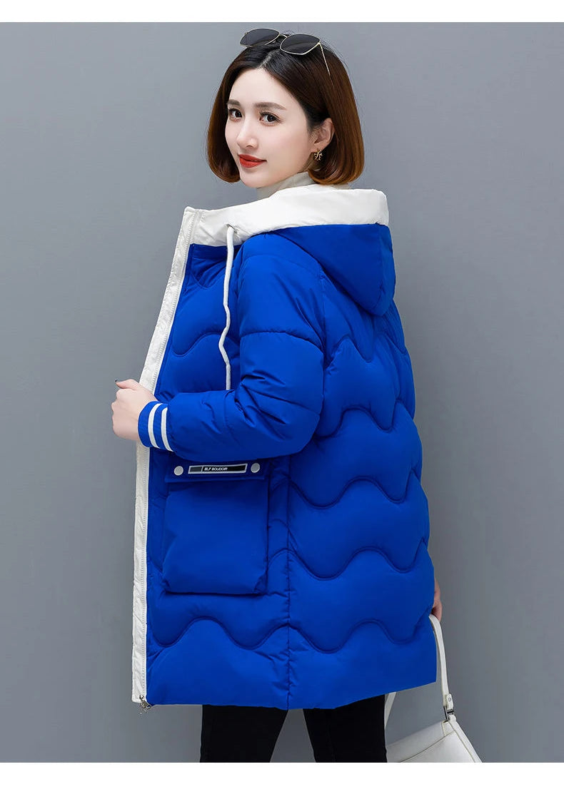 Women's Long Hooded Thicken Cotton Parka-Winter Down Puffer Coat 2024.