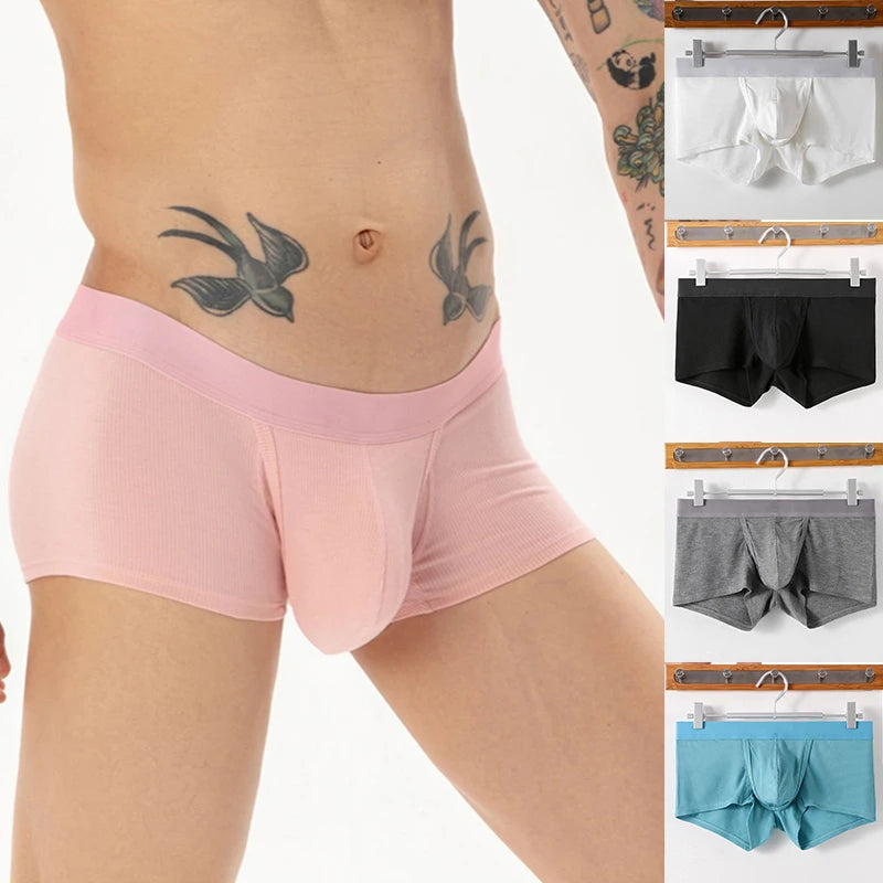 Men's Boxers Shorts Underwear Open Penis soft Pouch.