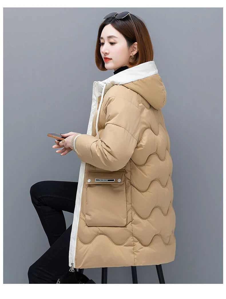 Women's Long Hooded Thicken Cotton Parka-Winter Down Puffer Coat 2024.