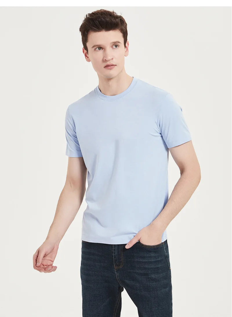 Man High Quality Antibacterial T-Shirt Short Sleeve.