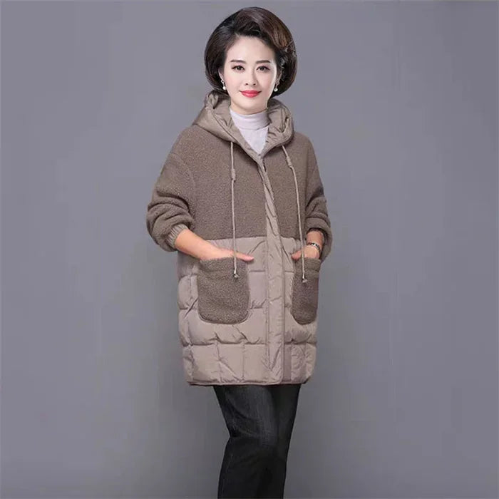 Mid-Length Hooded Padded Jacket for Women-Autumn/Winter 2024.