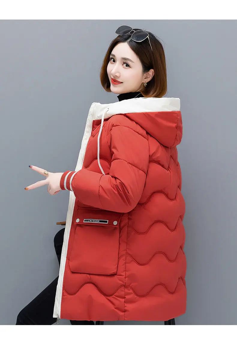 Women's Long Hooded Thicken Cotton Parka-Winter Down Puffer Coat 2024.