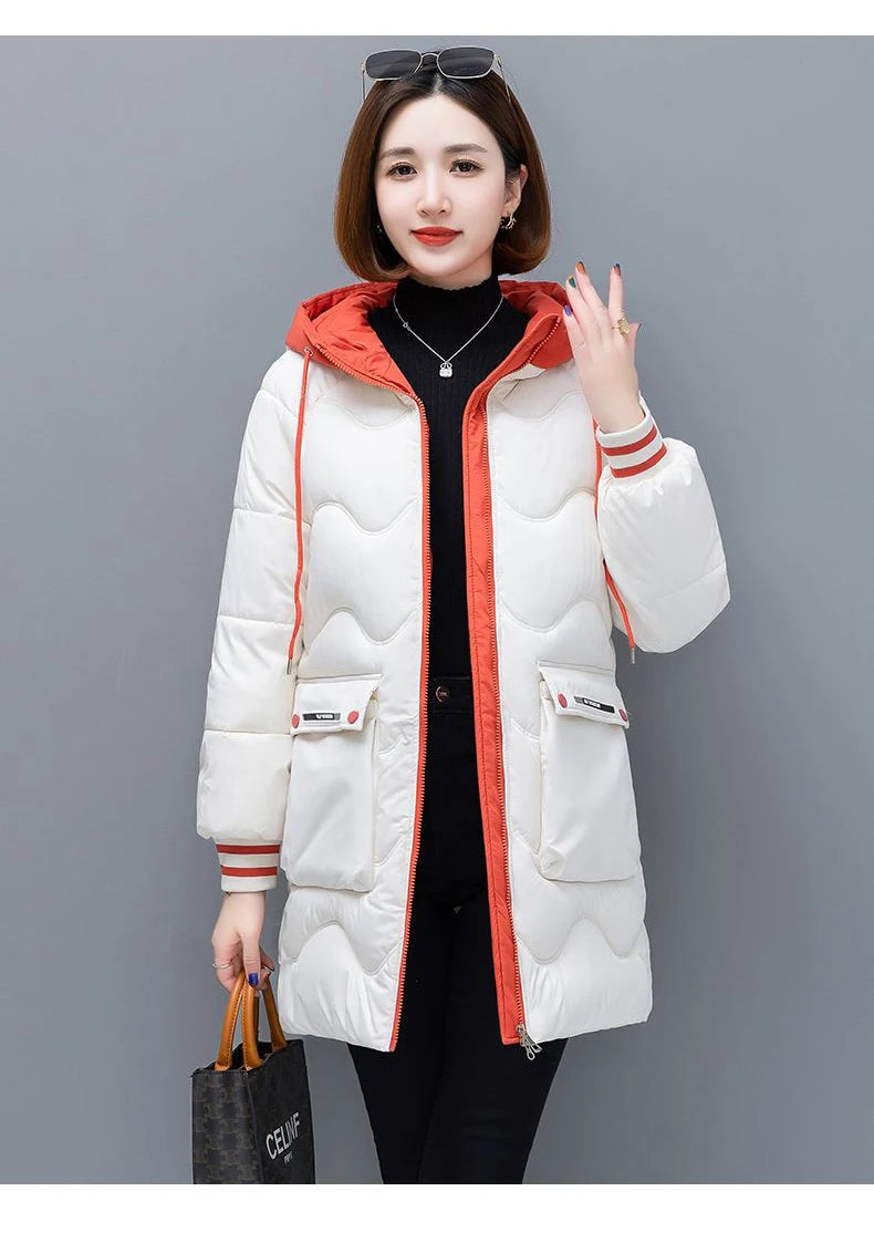 Women's Long Hooded Thicken Cotton Parka-Winter Down Puffer Coat 2024.