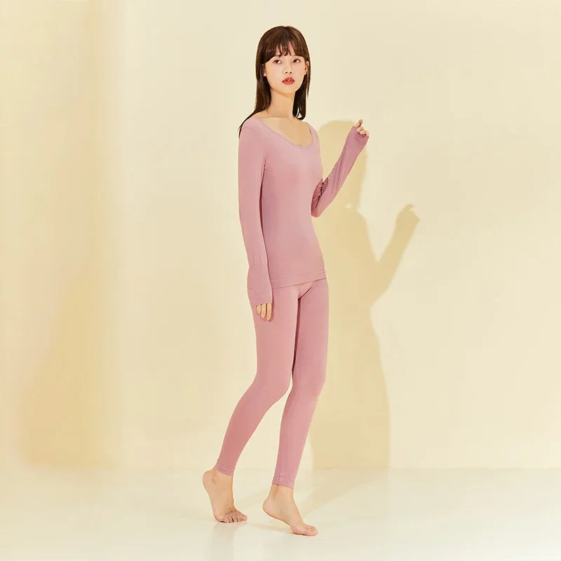 Semir Thermal Underwear Women Base Fashionable Inner Wear Warm Brushed Thickened Spring Long-Sleeved Suits