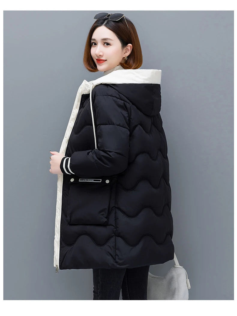 Women's Long Hooded Thicken Cotton Parka-Winter Down Puffer Coat 2024.