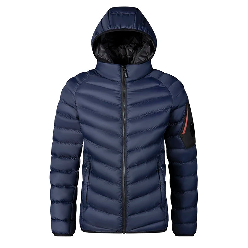 Men's Waterproof Hooded Winter Parka-Warm, Windproof Casual Jacket.