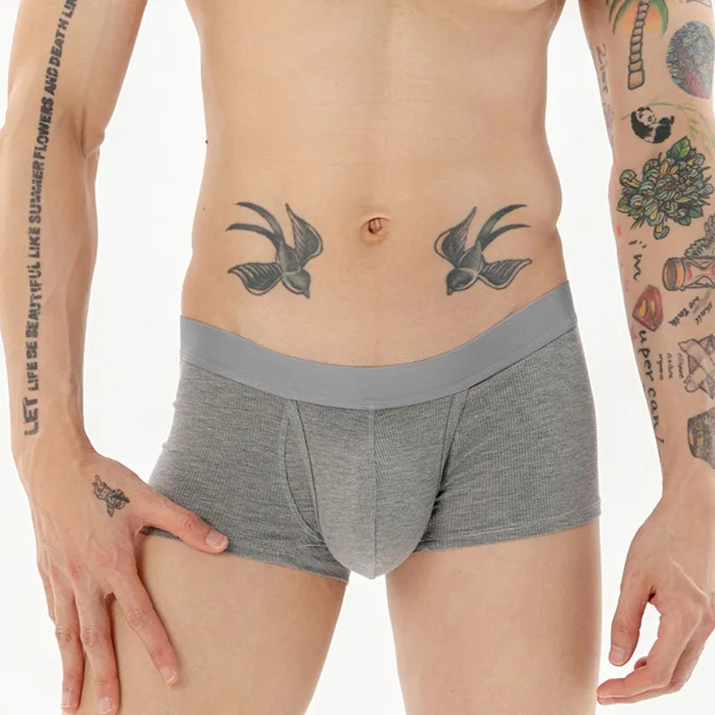 Men's Boxers Shorts Underwear Open Penis soft Pouch.