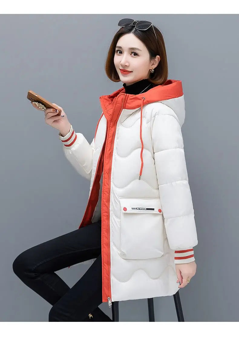 Women's Long Hooded Thicken Cotton Parka-Winter Down Puffer Coat 2024.