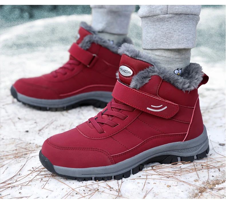 Unisex Waterproof PU Leather Hiking Boots-Winter Climbing Sneakers for Men & Women.