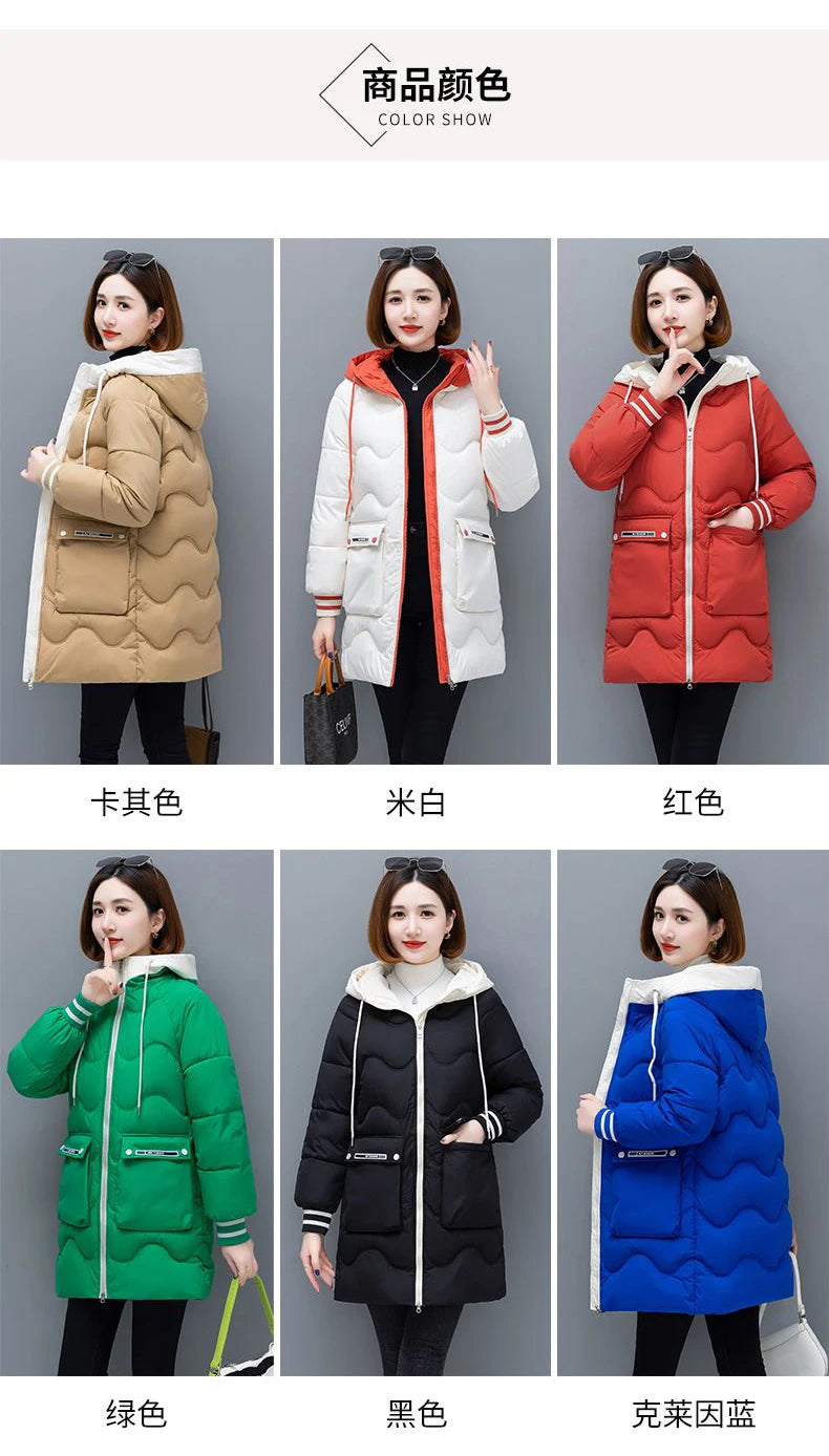 Women's Long Hooded Thicken Cotton Parka-Winter Down Puffer Coat 2024.